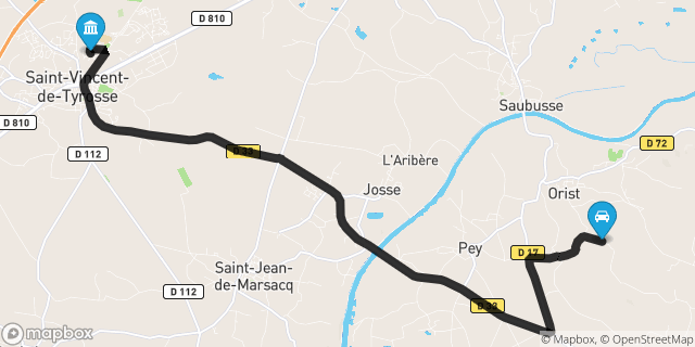 Itinéraire vers Saint-Vincent-de-Tyrosse