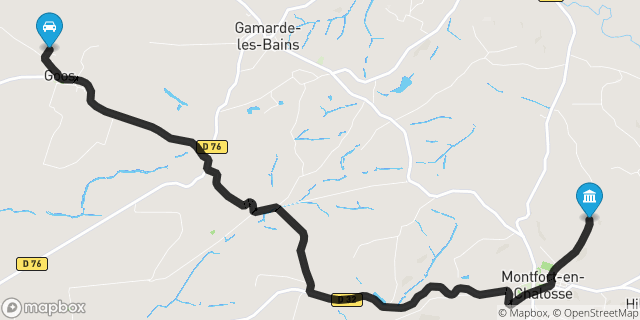 Itinéraire vers Montfort-en-Chalosse