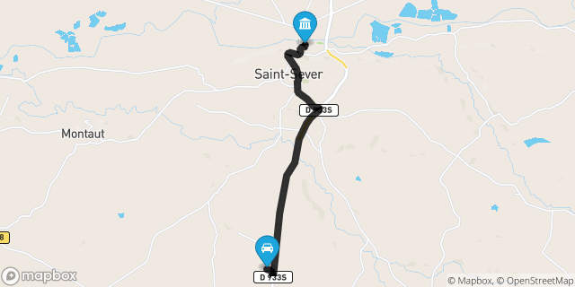 Itinéraire vers Saint-Sever