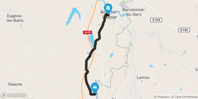 Itinéraire vers Aire-sur-l'Adour