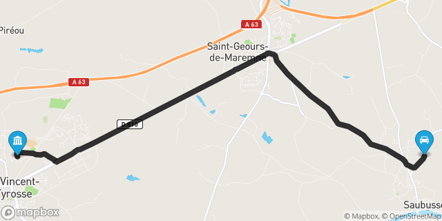 Itinéraire vers Saint-Vincent-de-Tyrosse
