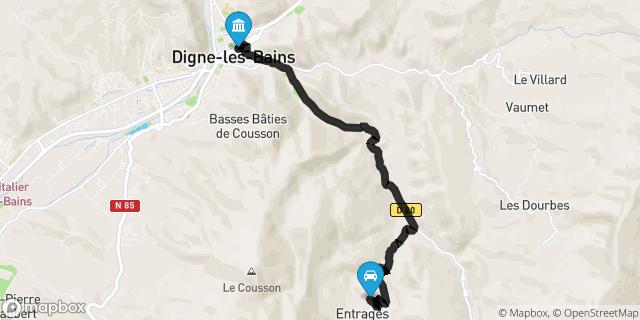 Itinéraire vers Digne-les-Bains