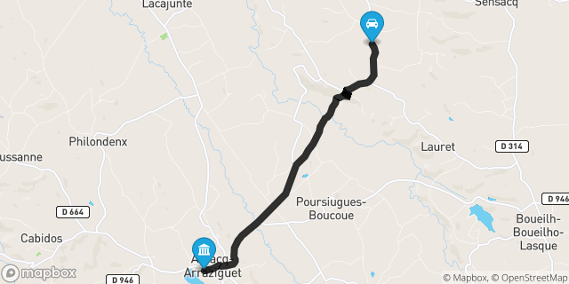 Itinéraire vers Arzacq-Arraziguet