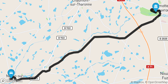 Itinéraire vers Lamotte-Beuvron