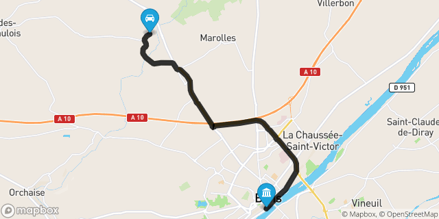 Itinéraire vers Blois