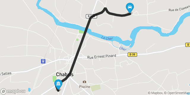 Itinéraire vers Chabris