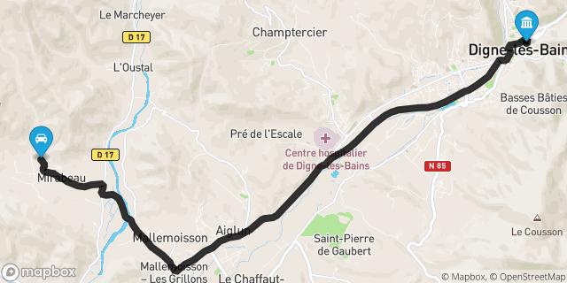 Itinéraire vers Digne-les-Bains