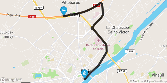 Itinéraire vers Blois