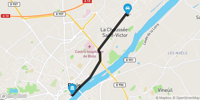 Itinéraire vers Blois