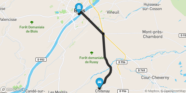 Itinéraire vers Blois