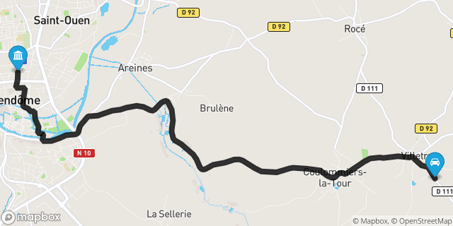 Itinéraire vers Vendôme