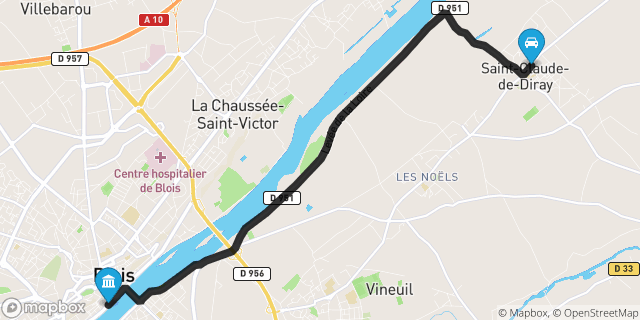 Itinéraire vers Blois