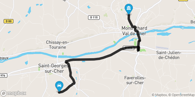 Itinéraire vers Montrichard