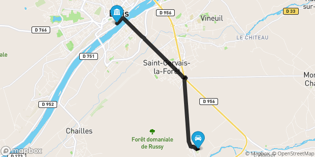 Itinéraire vers Blois