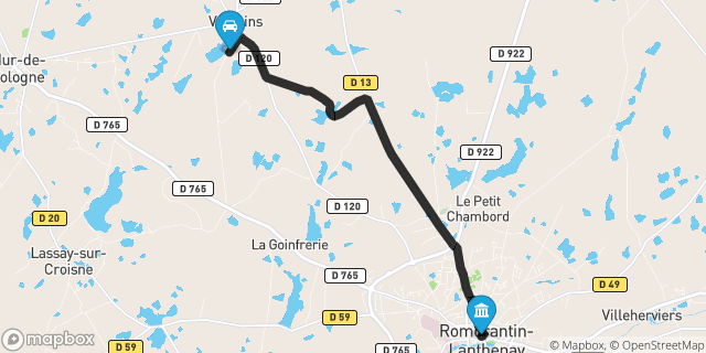 Itinéraire vers Romorantin-Lanthenay