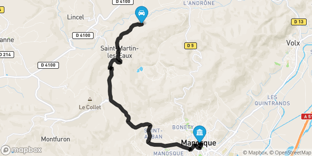 Itinéraire vers Manosque