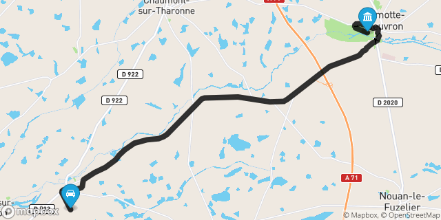 Itinéraire vers Lamotte-Beuvron