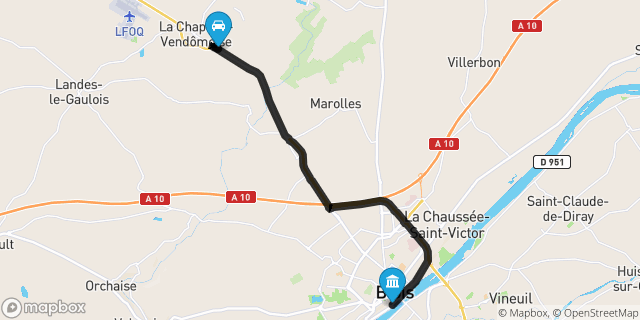 Itinéraire vers Blois