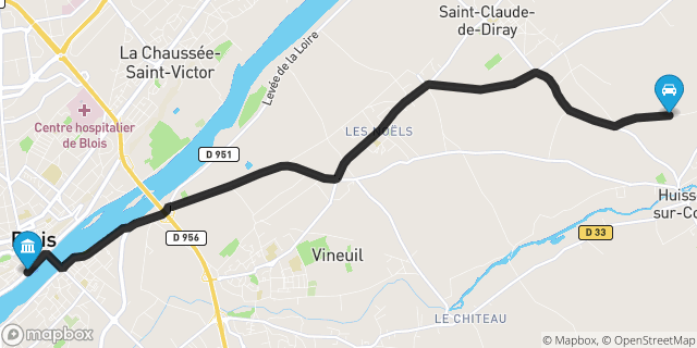 Itinéraire vers Blois