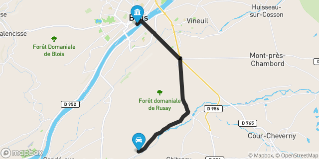 Itinéraire vers Blois