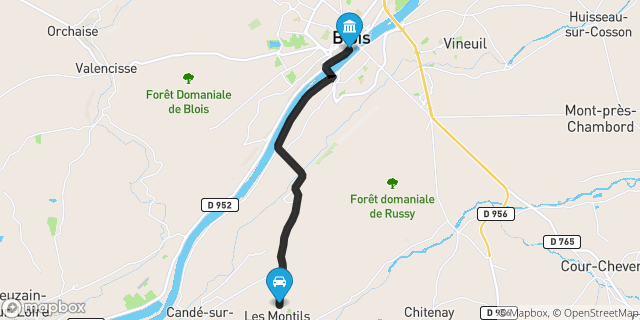 Itinéraire vers Blois