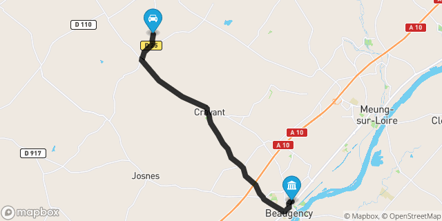 Itinéraire vers Beaugency