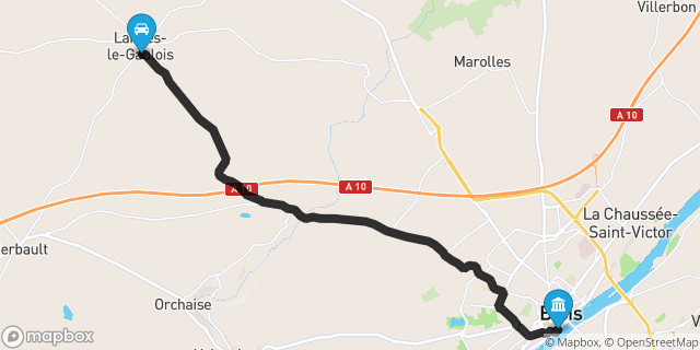 Itinéraire vers Blois