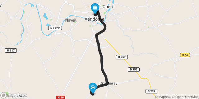 Itinéraire vers Vendôme