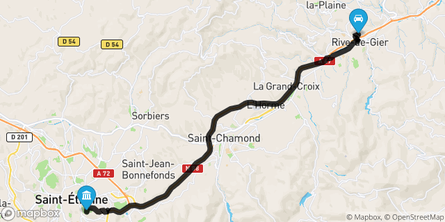 Itinéraire vers Saint-Étienne