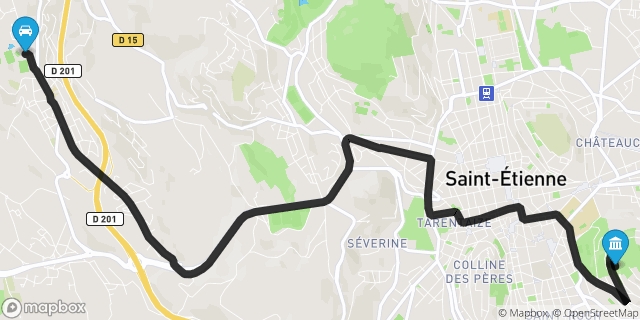 Itinéraire vers Saint-Étienne