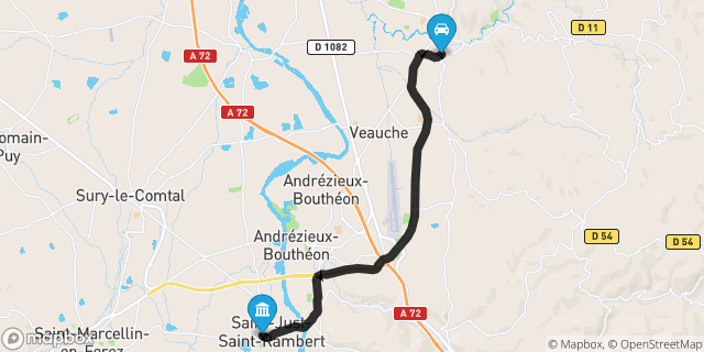 Itinéraire vers Saint-Just-Saint-Rambert