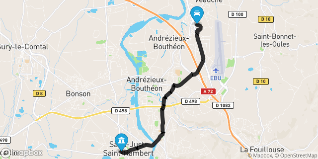 Itinéraire vers Saint-Just-Saint-Rambert
