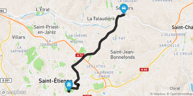 Itinéraire vers Saint-Étienne