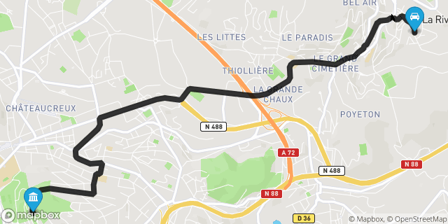 Itinéraire vers Saint-Étienne