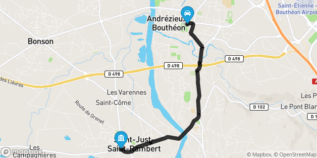 Itinéraire vers Saint-Just-Saint-Rambert