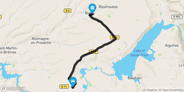 Itinéraire vers Riez