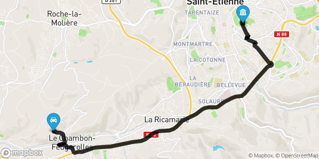 Itinéraire vers Saint-Étienne