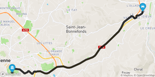 Itinéraire vers Saint-Étienne