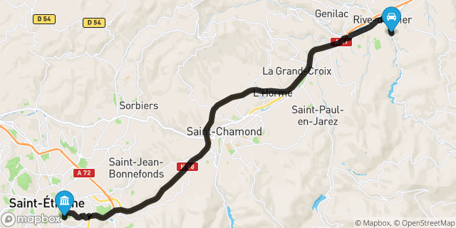 Itinéraire vers Saint-Étienne