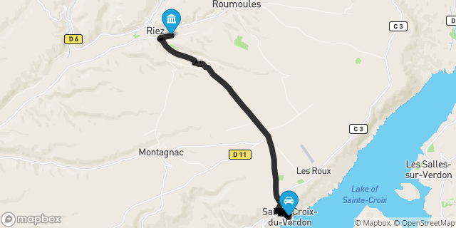 Itinéraire vers Riez