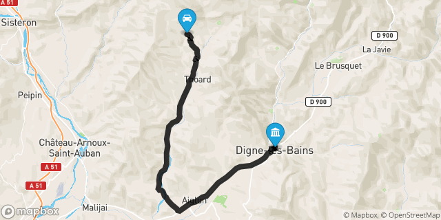 Itinéraire vers Digne-les-Bains