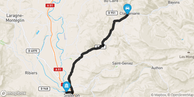 Itinéraire vers Sisteron