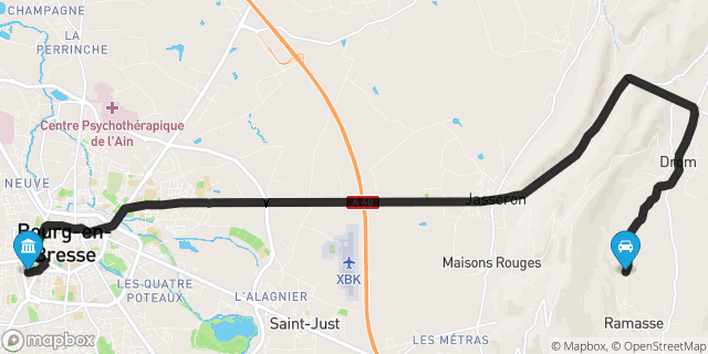 Itinéraire vers Bourg-en-Bresse