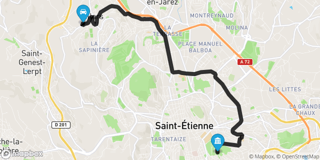 Itinéraire vers Saint-Étienne