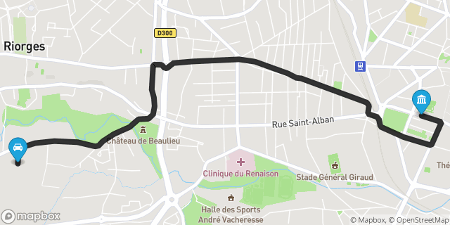 Itinéraire vers Roanne