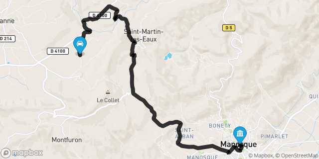 Itinéraire vers Manosque