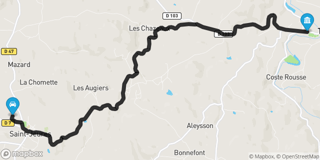 Itinéraire vers Tence