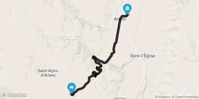 Itinéraire vers Arlanc