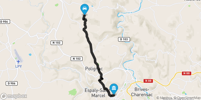 Itinéraire vers Le Puy-en-Velay