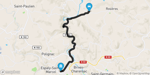 Itinéraire vers Le Puy-en-Velay